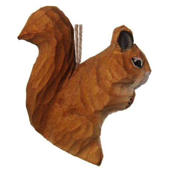 Écureuil en bois à suspendre 9 cm