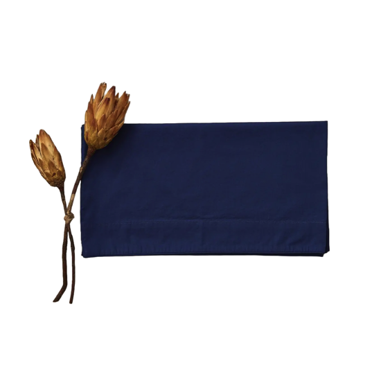 Taie de traversin percale lavée Bleu de Chauffe - Sylvie Thiriez