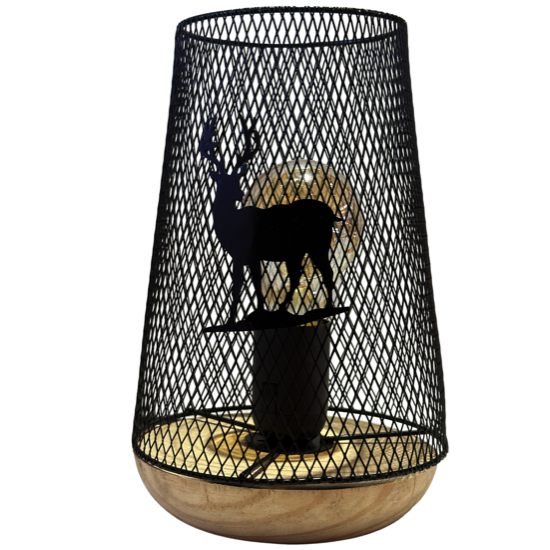 Lampe Grillage noir - Cerf