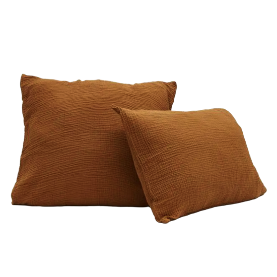 Taie d'oreiller Gaze de coton Caramel - Sylvie Thiriez
