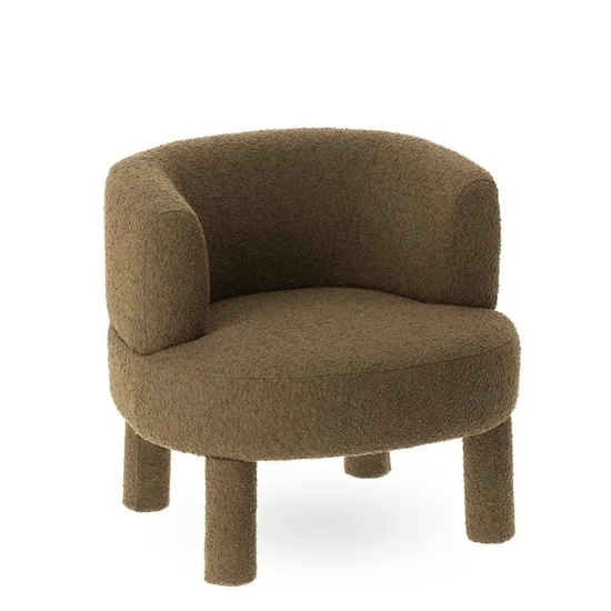 Fauteuil Reisa en tissu bouclette 