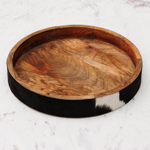 Plateau Cheyenne rond en peau de vache D40 - Chehoma 