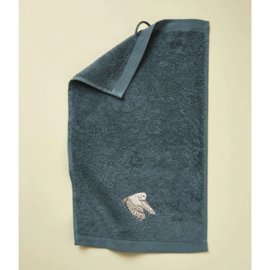 Éponge brodée L'Envol bleu fumé - Sylvie Thiriez