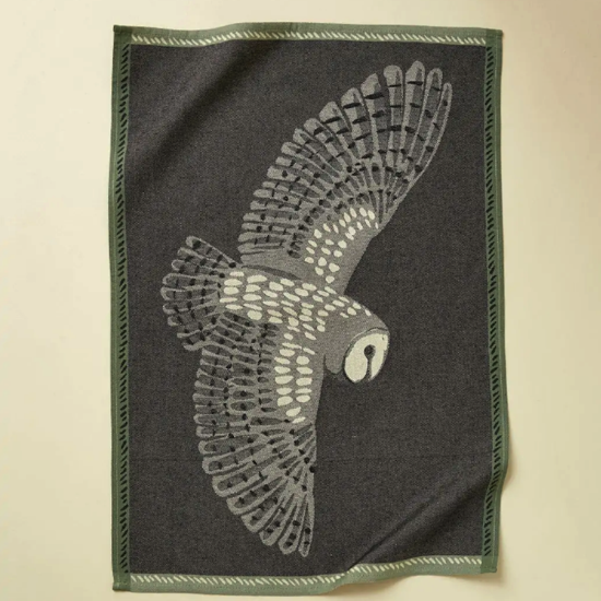 Torchon jacquard L'Envol anthracite - Sylvie Thiriez