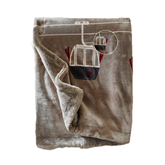 Plaid polaire Télécabine Taupe 150x200