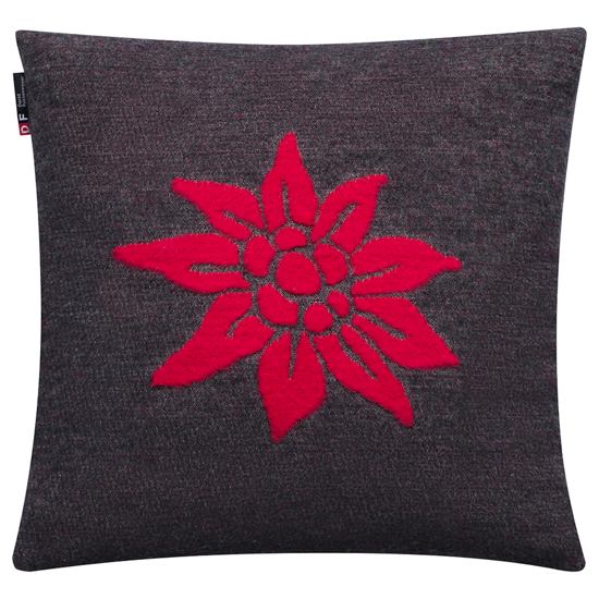 Carla Housse de coussin Edelweiss Anthracite - 40x40