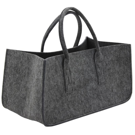 Sac à buches en feutrine - Gris