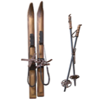 Paire de ski en 50 cm et btons skis dim et bton en 30 cm