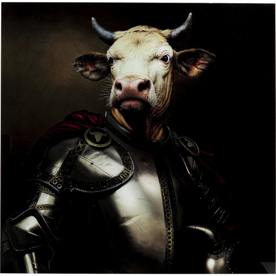 Tableau en verre vache en armure - Kare Design