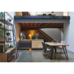 Table Fusion 180x100 H77 4P teinte chêne clair à noeuds 