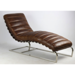 Chaise longue New York en cuir de vachette