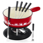 Service  fondue savoyard Montagne rouge 22cm