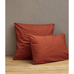 Taie percale lave Orange argile - Sylvie Thiriez