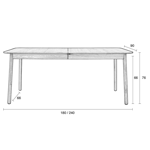 Table Glimps extensible 180/240 Natural - Zuiver