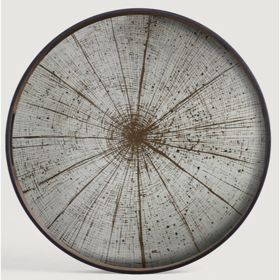 Plateau en verre slice mirror - S - rond