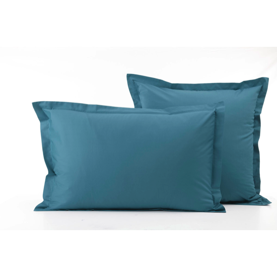 Taie percale unie Bleu Vague - Sylvie Thiriez