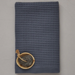 Nid d'abeille Bain de minuit Bleu - Drap de douche 70x150 - Sylvie Thiriez