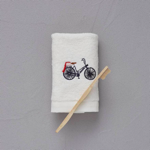 Éponge brodée Amsterdam Crème - Serviette invitée 30x50 - Sylvie Thiriez