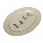 Plat de service ovale Skieurs Lapique - Chehoma 