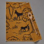 Carr ponge Cvennes Jaune jacquard - 50x50 - Sylvie Thiriez