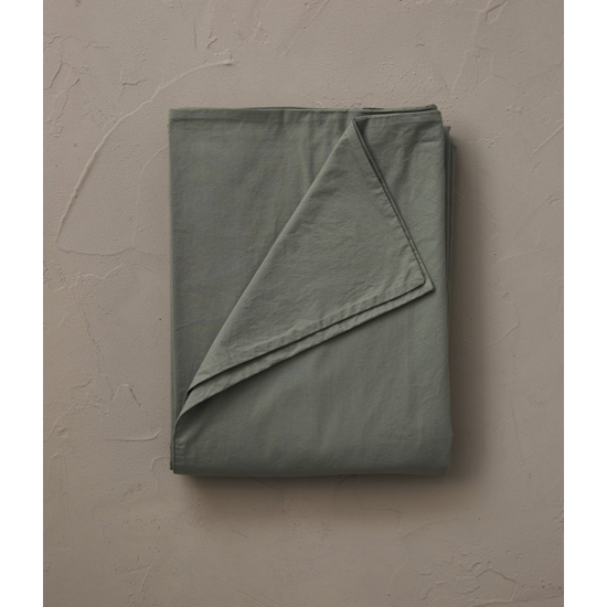 Housse de couette percale lavée Vert sauge - Sylvie Thiriez