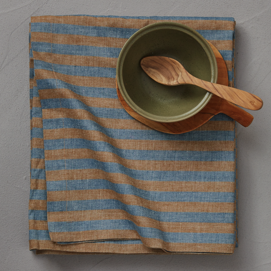 Nappe rayée tissé teint Cévennes - Sylvie Thiriez