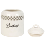 Pot Blandine gris avec couvercle 14x18 cm - Comptoir de Famille