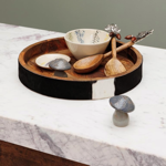Plateau Cheyenne rond en peau de vache D40 - Chehoma 