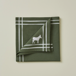 Serviette de table RDV Au pré kaki - Sylvie Thiriez 