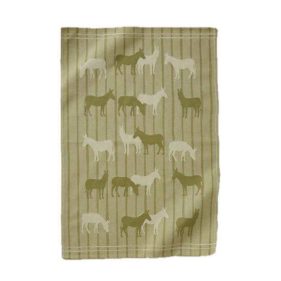 Torchon jacquard 50x70 RDV au pré vert - Sylvie Thiriez