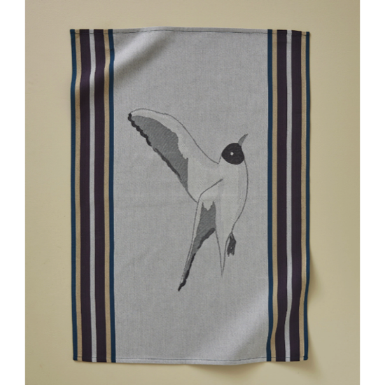 Torchon jacquard - Marée basse gris - 50x70 - Sylvie Thiriez