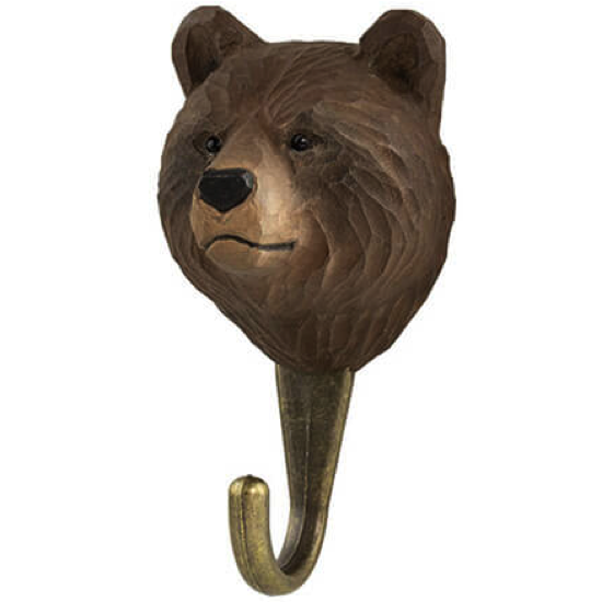Crochet sculpté à la main ours brun
