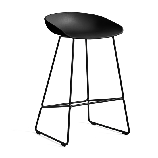 Tabouret de bar about a stool ASS 38/H65 - Piètement luge acier - Hay