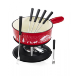 Service  fondue Savoyarde Frise Hiver - Rouge - 22cm 