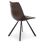 Chaise Alicia - brown pieds métal noir - Castel line