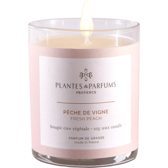 Bougie végétale parfumée 180g - Pêche de vigne