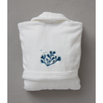 Peignoir brod mixte Contre-courants Blanc - Sylvie Thiriez