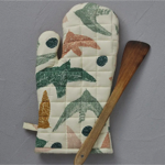 Gant de cuisine imprime Petit paradis Sable - Sylvie Thiriez