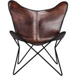 Fauteuil Butterfly cuir marron- Kare Design