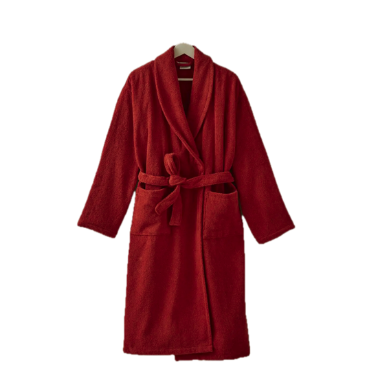 Peignoir mixte éponge unie Terre cuite - Sylvie Thiriez