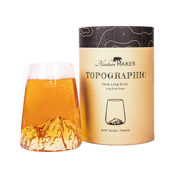 Verre design TOPOGRAPHIC - Mont Blanc