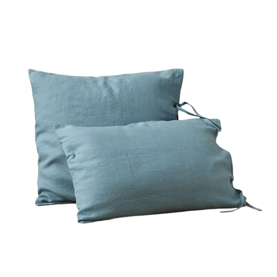Taie d'oreiller Lin Stone Washed bleu Cap - Sylvie Thiriez