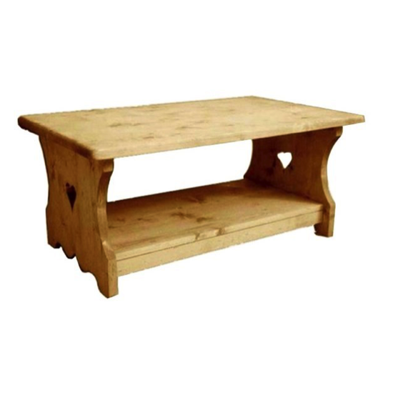 Table basse double plateaux en sapin massif finition huilée