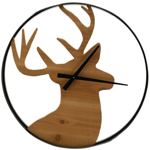 Horloge bois et mtal cerf