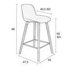 Tabouret de bar H65 Albert Kuip - Zuiver