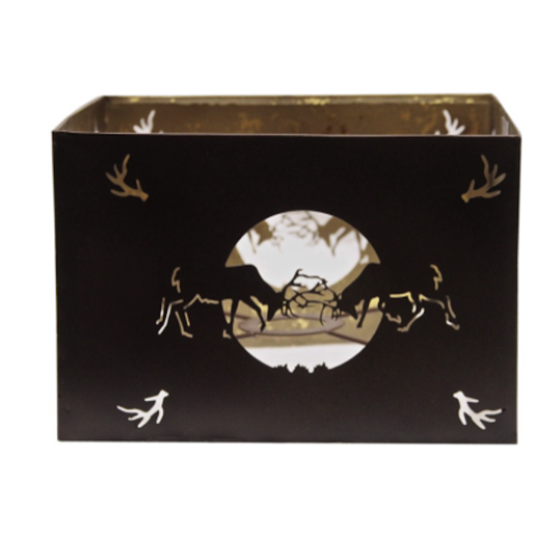 Abat jour à poser découpe cerfs - 25x25 cm