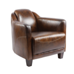 Fauteuil Gentleman Cigare en cuir de vachette