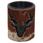Lanterne en peau de vache cerf brun 15cm