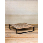 Table basse métal et bois 120x120 cm - Chehoma