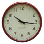 Horloge murale en fer rouge - Chehoma 
